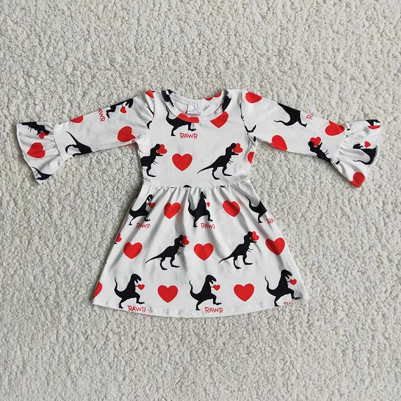 Wholesale party kids boutique fashionable Valentine's Day dress baby girls newborn toddler clothes kids children Love clothing dresses prom dresses Dresses