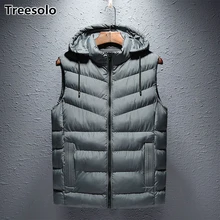 Мужской жилет с хлопковой подкладкой, приталенный,, жилет для мужчин, ветровка, куртка без рукавов, для улицы, с капюшоном, мужской, для путешествий, жилеты