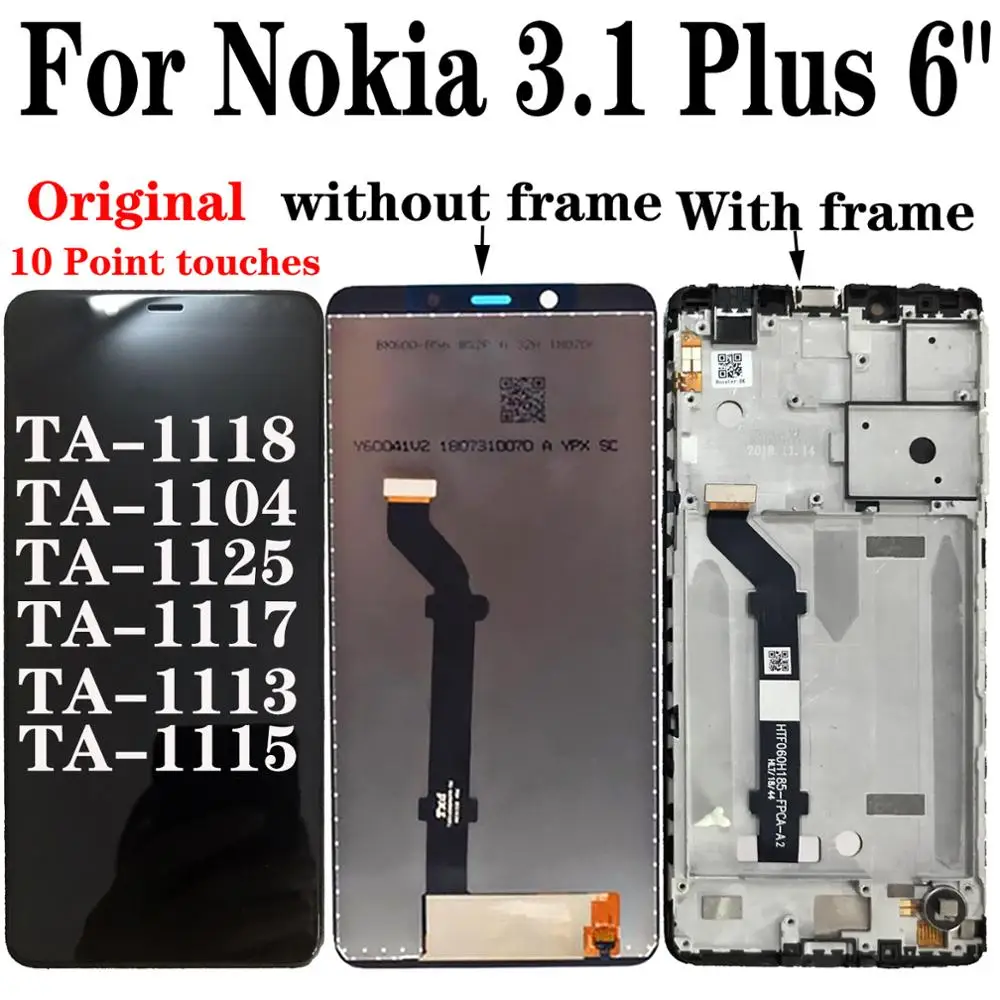 Оригинальный ЖК дисплей Shyueda сенсорный экран 6 дюймов для Nokia 3 1 Plus TA 1118 1104 1125 1117 1113