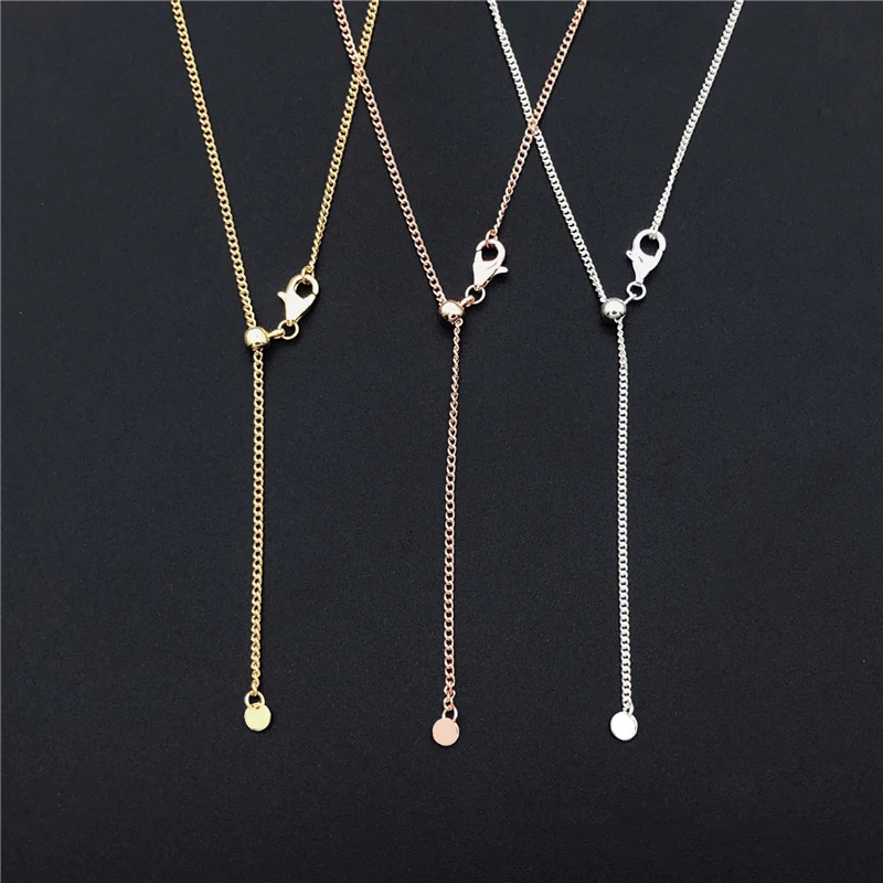 

Cefuny Original 925 Sterling Silver Curb Chain Necklace 60cm Adjustable Length 2019 Autumn New Styles Three Colors Wholesale