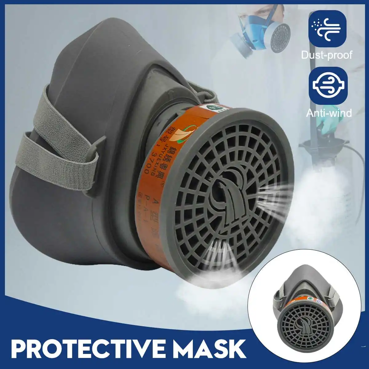 

Respirator Mask Combination Filter Face Masks Safety Protective Dust Mask Gas Mask With Breathing Valve