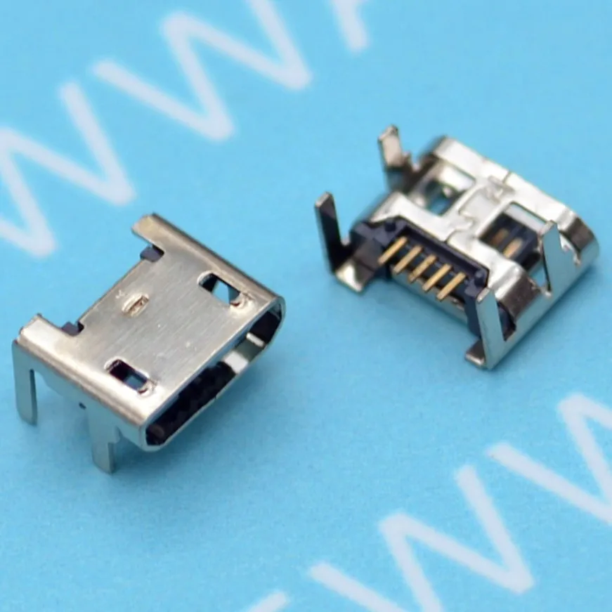50Pcs Micro Usb Connector 5Pin Seat Jack Four Legs 5P Inserting Plate Mini | Обустройство дома