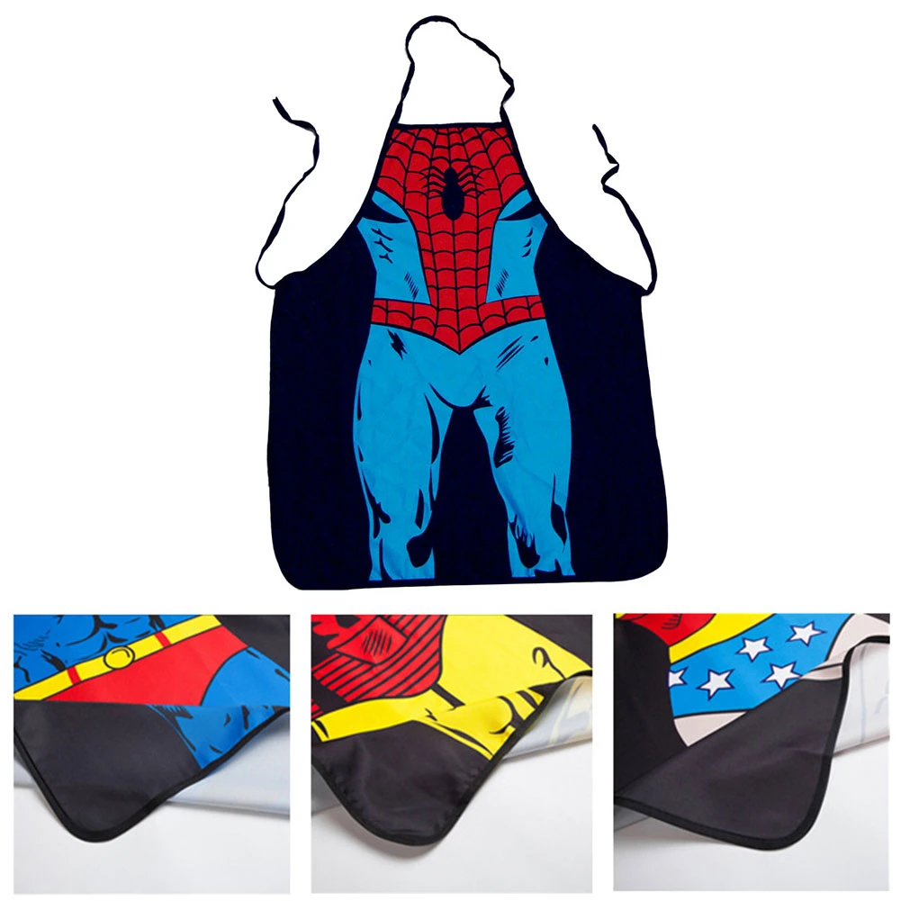 Funny Sexy Apron superhero Superman Captain America Waist Waterproof Chef BBQ Kitchen Cooking Women Men Aprons
