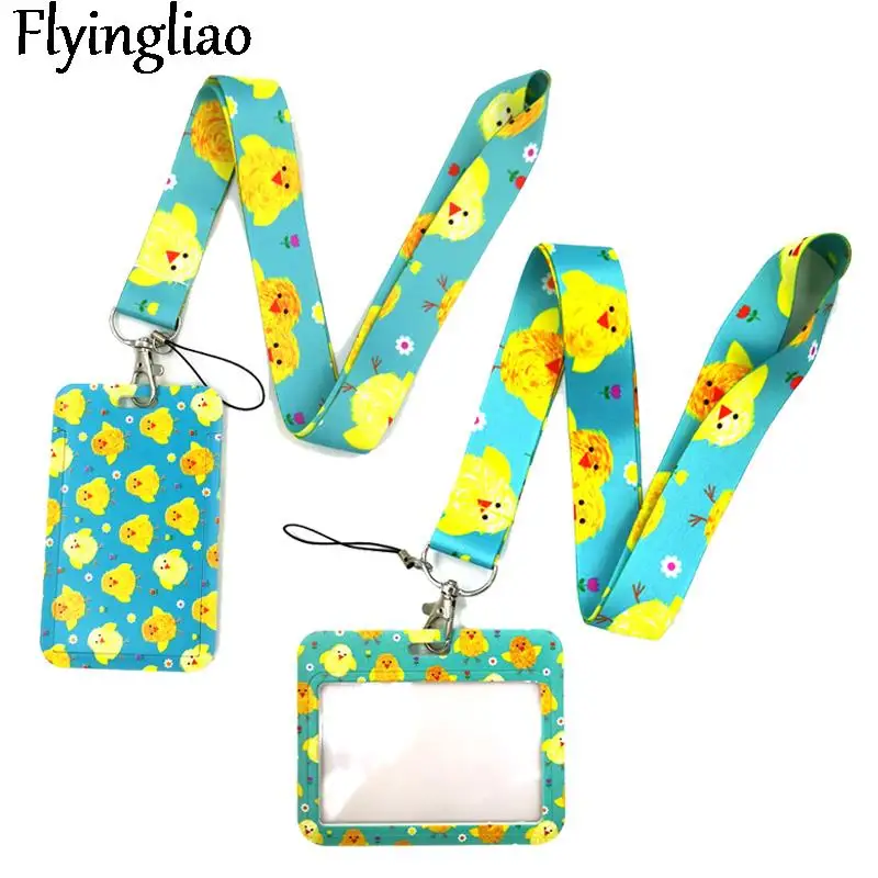 Lovely Yellow Chicken Duck Fashion Lanyard ID Badge Holder Bus Pass Case Cover Slip Bank Credit Card Holder Strap Card Holder animals cats fashion lanyard id badge holder bus pass case cover slip bank credit card holder strap card holder