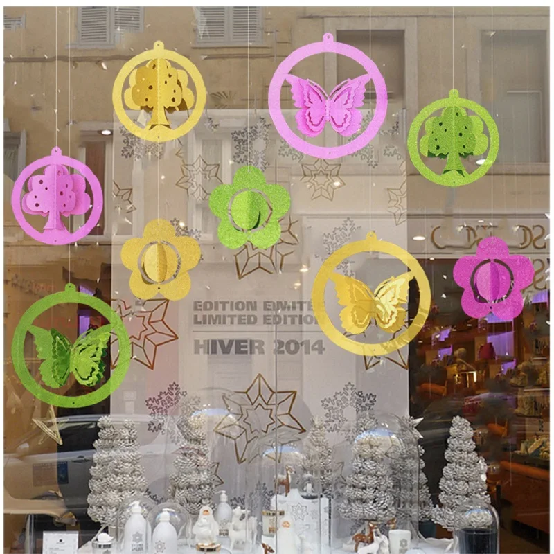 3pcs Set Glitter 3d Butterfly Hanging Decoration Ceiling Swirls