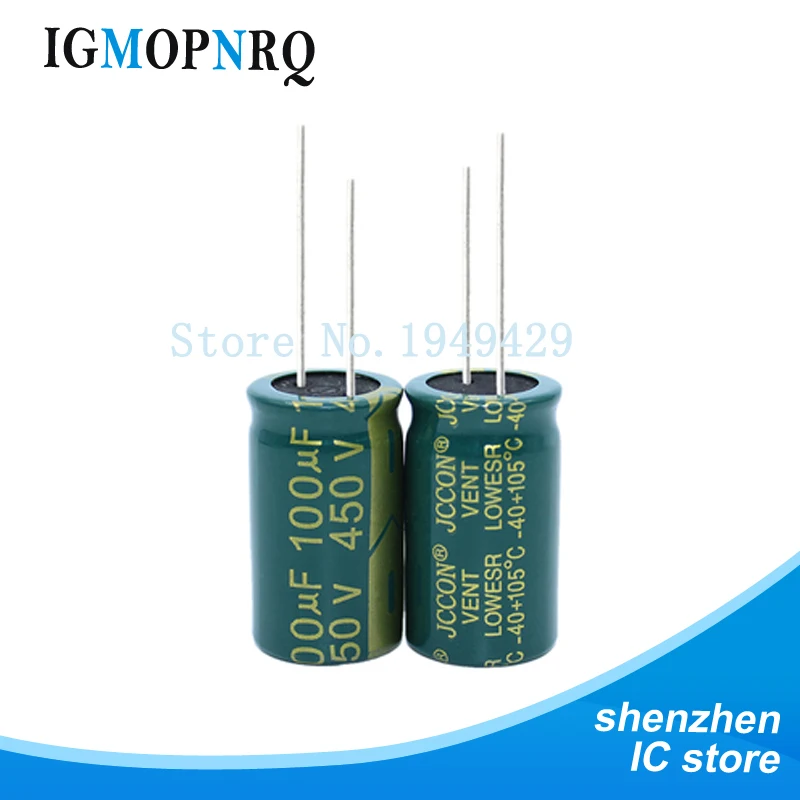 Condensador electrolítico, alta calidad, 450V100UF, 18x30mm, 100UF, 450V, 5 uds.