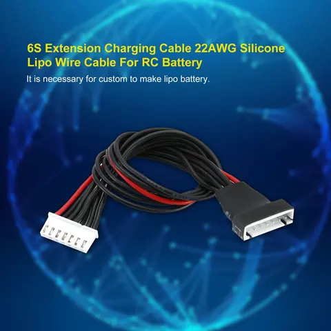 6S Extension Charging Cable 22AWG Silicone Lipo Balance Wire Line Male Female Cable For RC Battery B6 Adapt title=