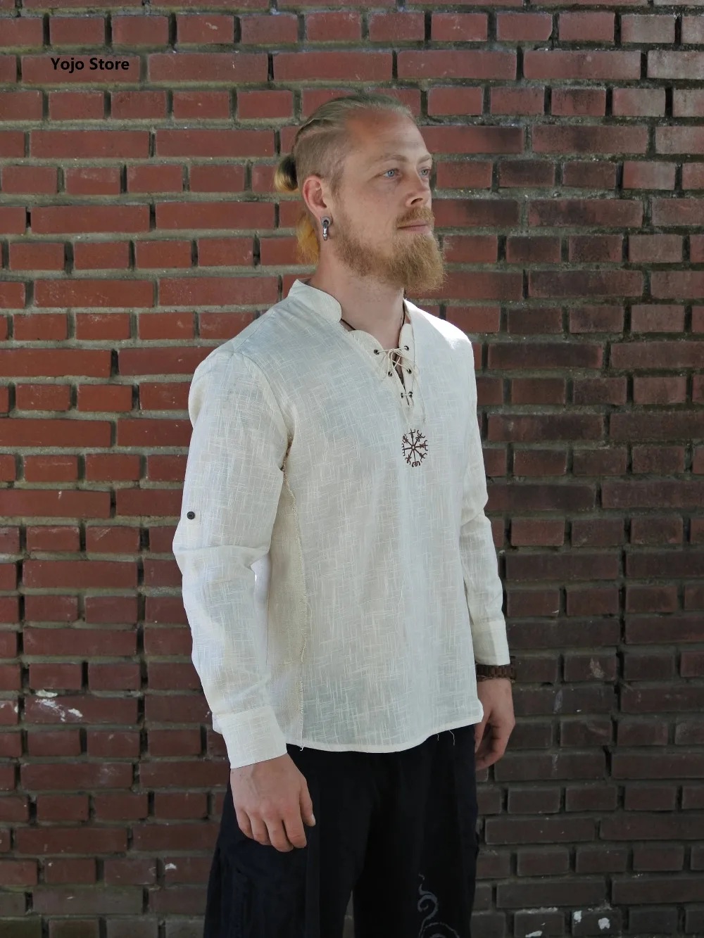 

21 Retro Mens Tee Tops Long Sleeve Bandage Shirt Knight Top Medieval Peasant Vintage Clothing Camisa Blusas S-4XL