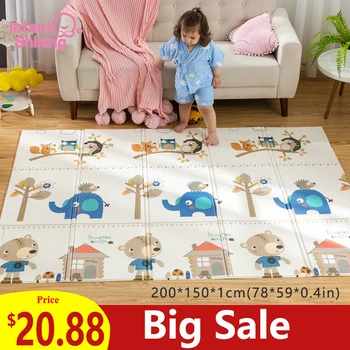 Младенческий Сияющий детский коврик портативный складной детский коврик для лазания 150X200x1CM детский игровой коврик Поролоновый коврик XPE бе...