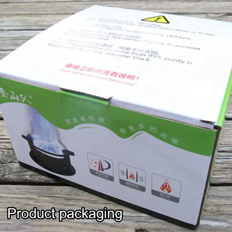 MeterMall Outdoor Camping windproof Alcohol Stove Portable Solid Liquid Cooker Stainless Steel with package