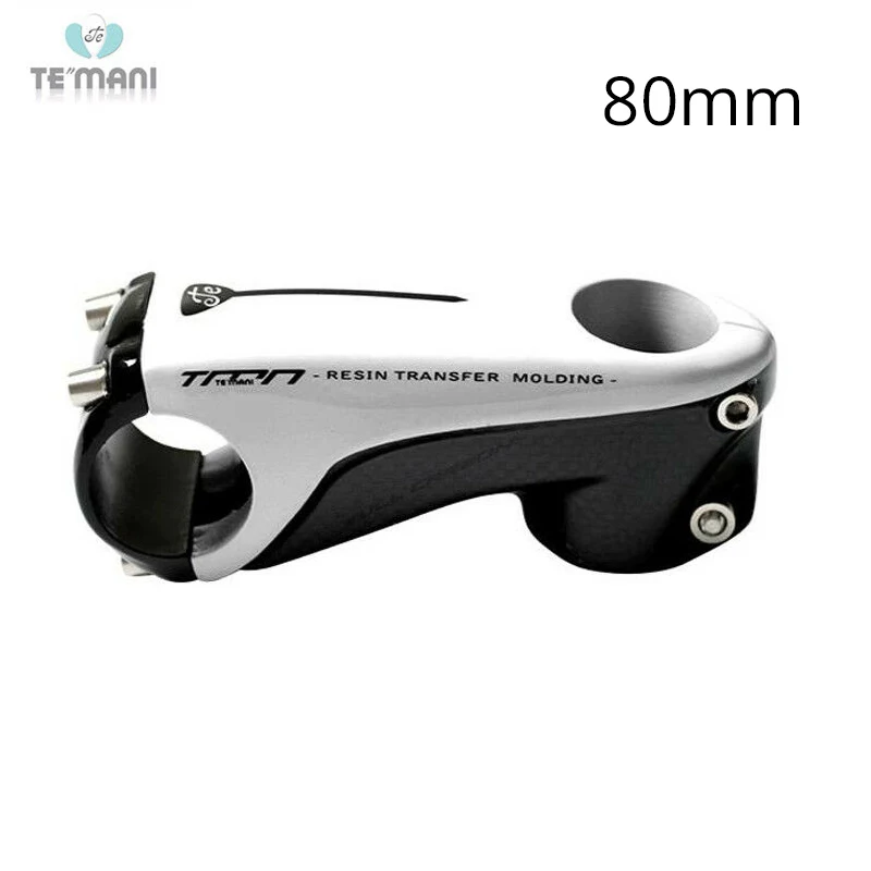 White 80mm TEMANI велосипедный руль стебли Горный Дорожный велосипед из углеродного волокна 31,8*80/90/100/110 мм легкий вес 1-1/" складной велосипед - Цвет: White 80mm