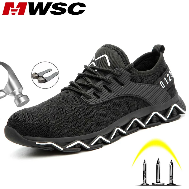 MWSC безопасность рабочие ботинки обувь для мужчин дизайн нерушимый стальной носок рабочие ботинки мужская Строительная защитная обувь кроссовки