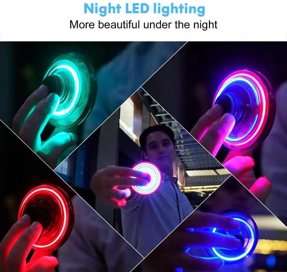 

flynova Athletic game toy antistress hand mini flying Gyro rotator drone UFO led fidget finger spinner Route Rotary child gift