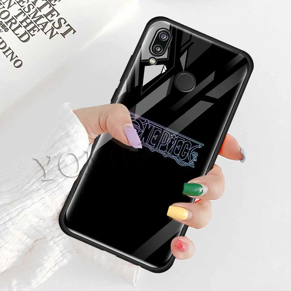 One Piece Anime logo Tempered Glass Cases for Huawei P30 Pro P10 P20 Lite Mate 20 Lite Honor 20 Pro 8X Phone Cover