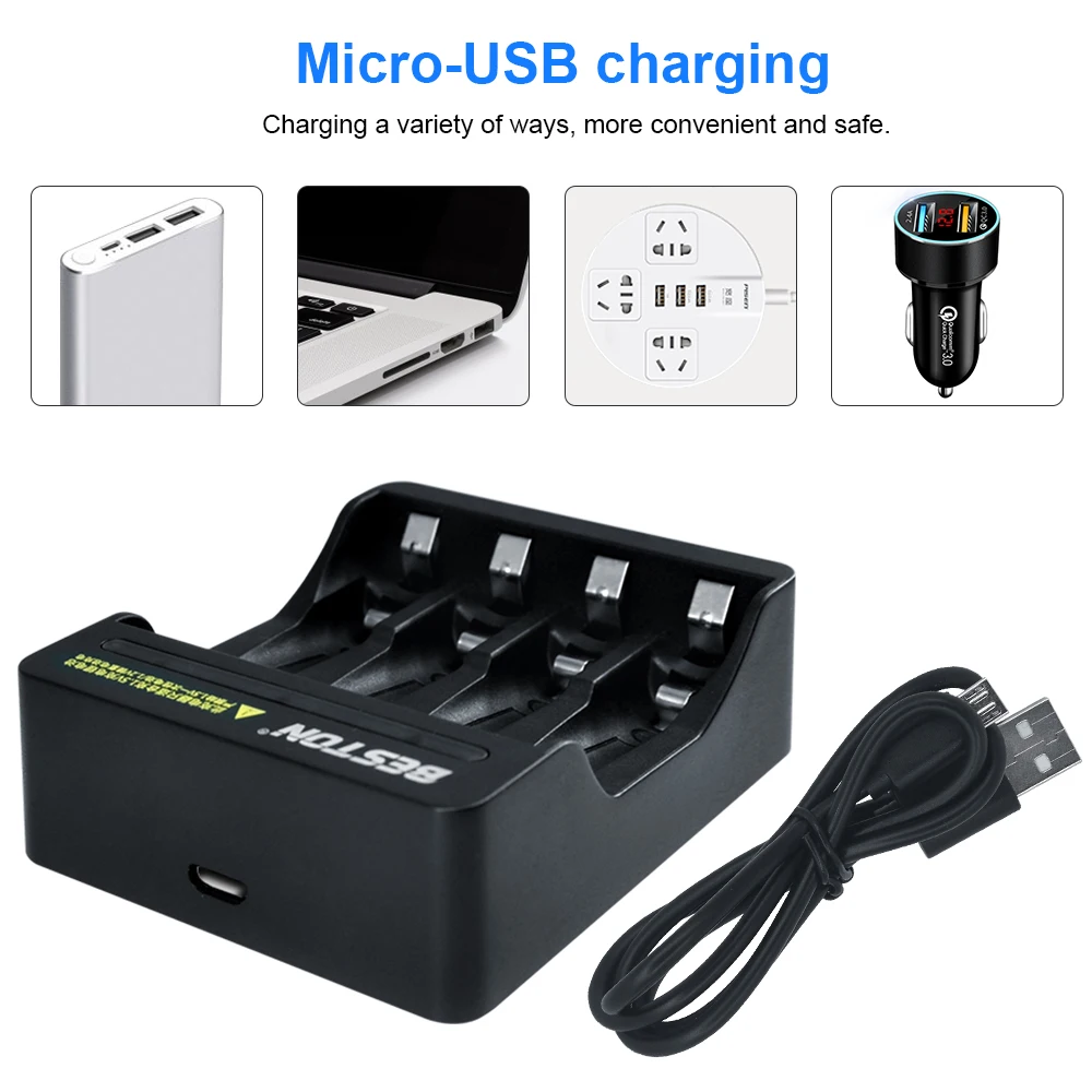 1.5V AA AAA Li-ion Rechargeable Battery Charger with Led Indicator