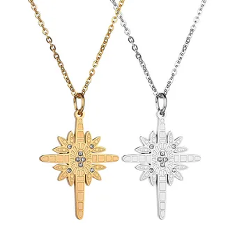 

Simple And Irregular Lady's Creative Symbol Diamond Cross Pendant