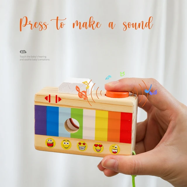 Wooden SLR Camera Toys Cute Colourful Nordic Hanging Toy Montessori Toy Room Decor Furnishing Articles DIY Presents Baby Gift 4