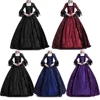 Vintage Women Medieval Gothic Square Neck Flare Sleeve Lace Patchwork Maxi Dress ► Photo 3/6