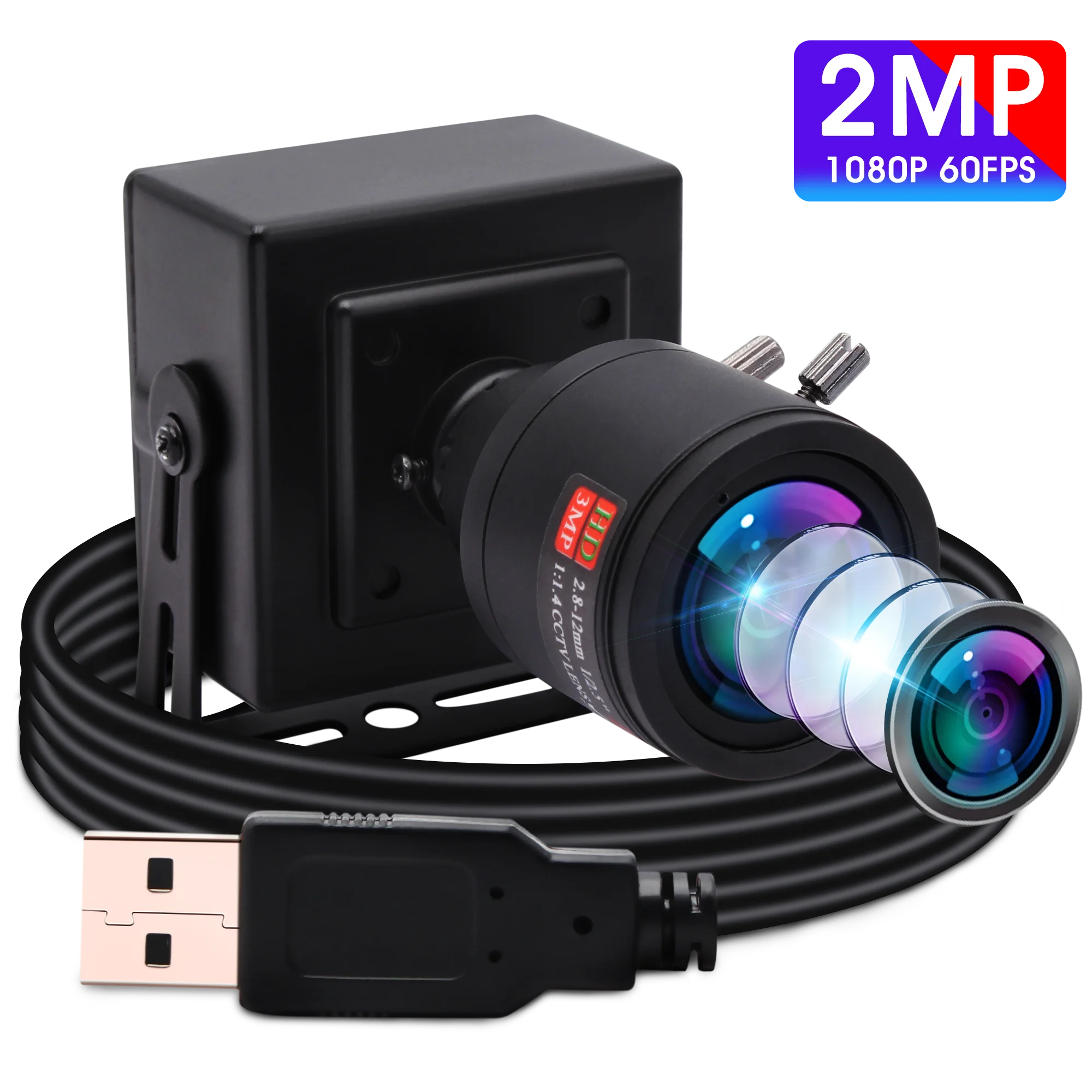1080p 60fps 720p 120fps 360P 260fps веб-камера M12 крепление 2 8-12 мм вариофокальная промышленная