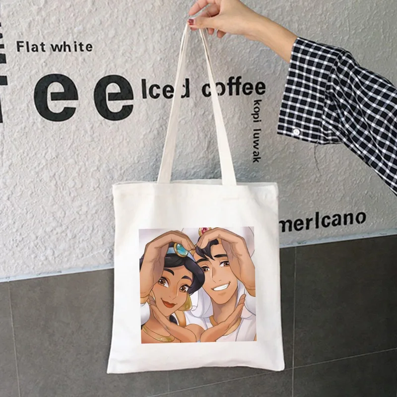 2020 New Listing Lamp Exotic Style Princess Prince Love Print Shoulder Canvas Bags Harajuku Fun Large Capacity Handbag Women Bag | Багаж и