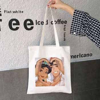 

2020 New Listing Lamp Exotic Style Princess Prince Love Print Shoulder Canvas Bags Harajuku Fun Large Capacity Handbag Women Bag