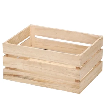 

Wood Storage Box Batten Thicken Fruit Decorated Box Sundries Container Cosmetics Organizer Storage Box for Home Planting