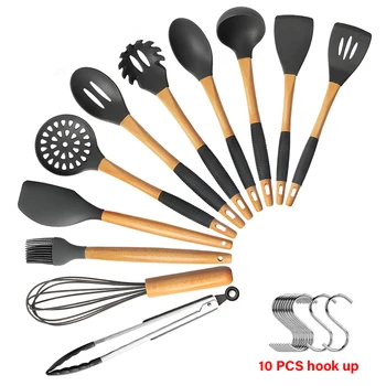 

11 Pcs Silicone Kitchen Cookware Set Silicone Cookware Non-stick Spatula Spoon Kitchenware Baking Accessories Kitchen Tool Set