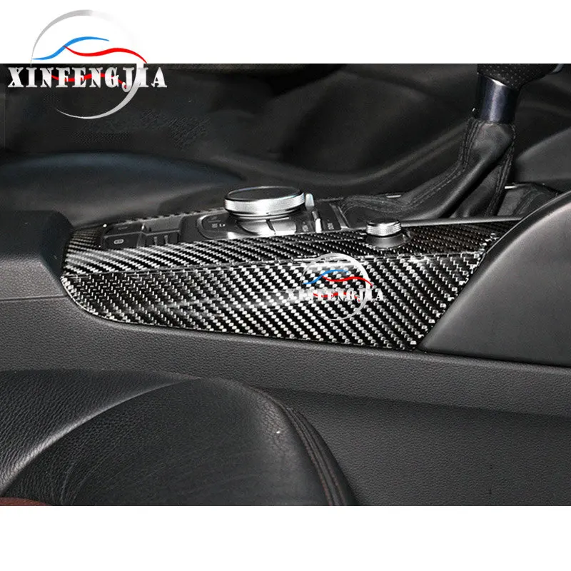 Для Audi A3 15-17 3 шт. панель из настоящего углеродного волокна центр переключения передач рамка Крышка отделка
