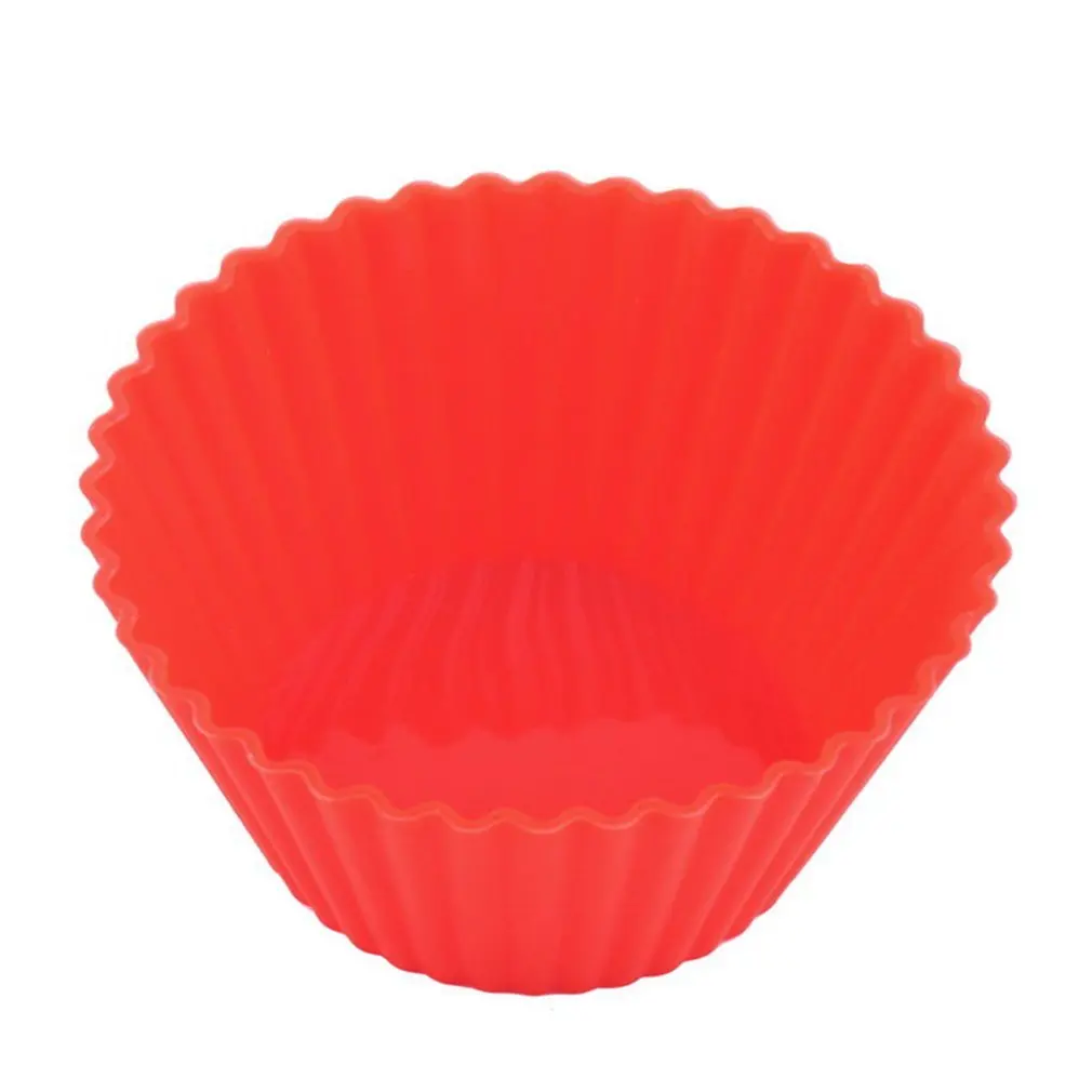 12Pcs Cupcake Liners Mold Round Shape Silicone Muffin Cases Cake Cupcake Liner Baking Mold Bakeware Maker Mold Tray Baking Tools