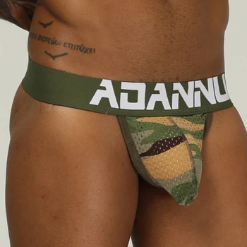 

ADANNU Brand male underwear sexy gay jockstrap men thongs and g-string cueca tanga breathable ropa interior hombre gay bikini