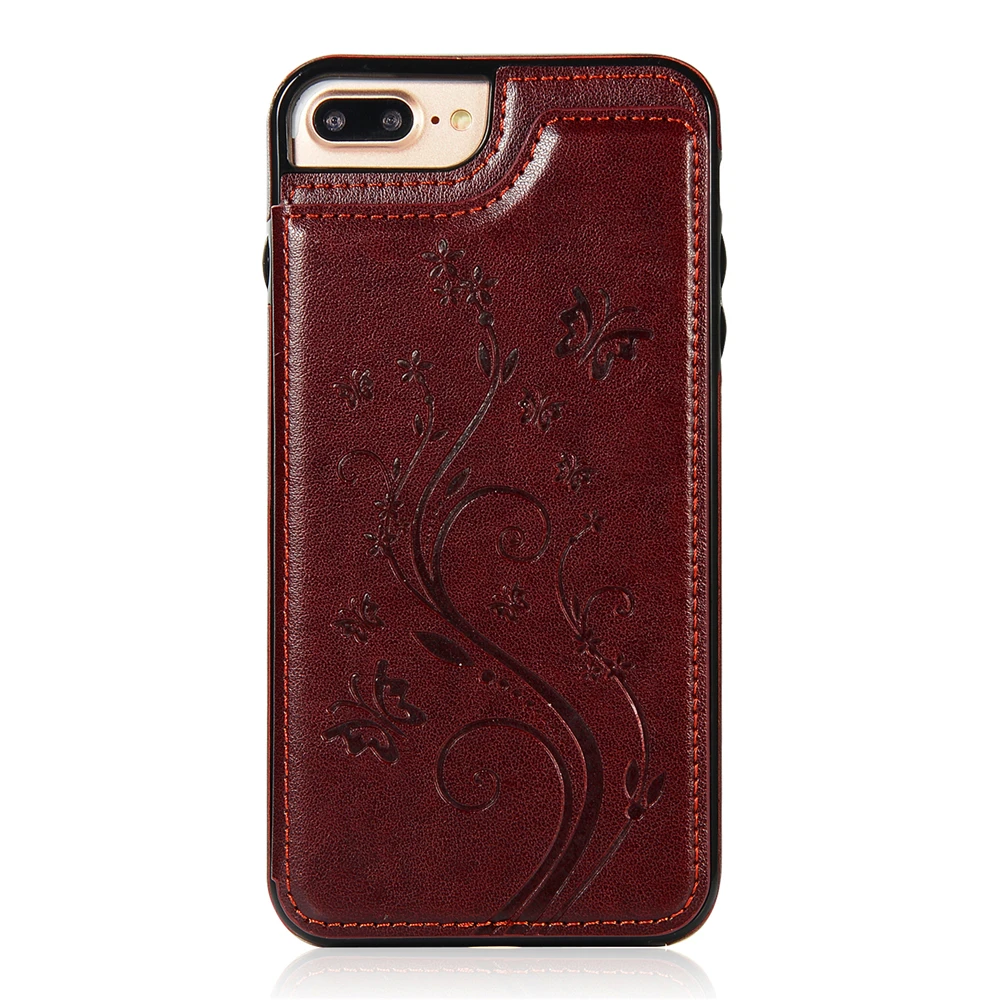 Тиснение чехол для iPhone 7 8 6 6s Plus X Xs Xr Xs Max 5 5S SE 5SE искусственная кожа задняя крышка откидная подставка, гнездо для карточек кошелек Чехол