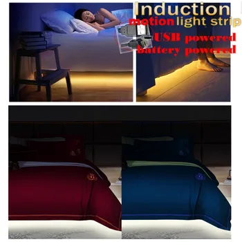 

Wireless Motion Sensor LED Strip Light 5M USB Fita LED Strip Lamp Tape TV Under Bed Cabinet Closet Wardrobe Stairs Night Light