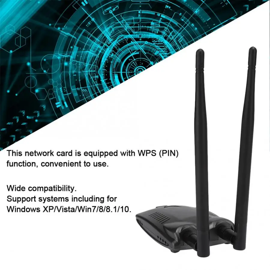 150 Мбит/с 2,4 ГГц двойная антенна беспроводная сетевая карта 500 м wifi покрытие сетевая карта для Windows 98SE/2000/XP/Vista