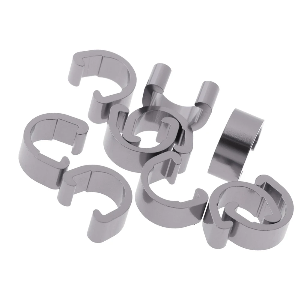 Titanium 10 шт. велосипедный кабель C зажимом шланг C-Clip Зажим крепежная Пряжка подъемные направляющие Галстуки для горных шоссейных велосипедов - Цвет: Titanium