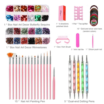 

Nail Art Tool Kit Nail Art Painting Pen Nail Dual-end Dotting Pens Nail Polisher Handle Grip Nail Brush Gold Foil Nail Art