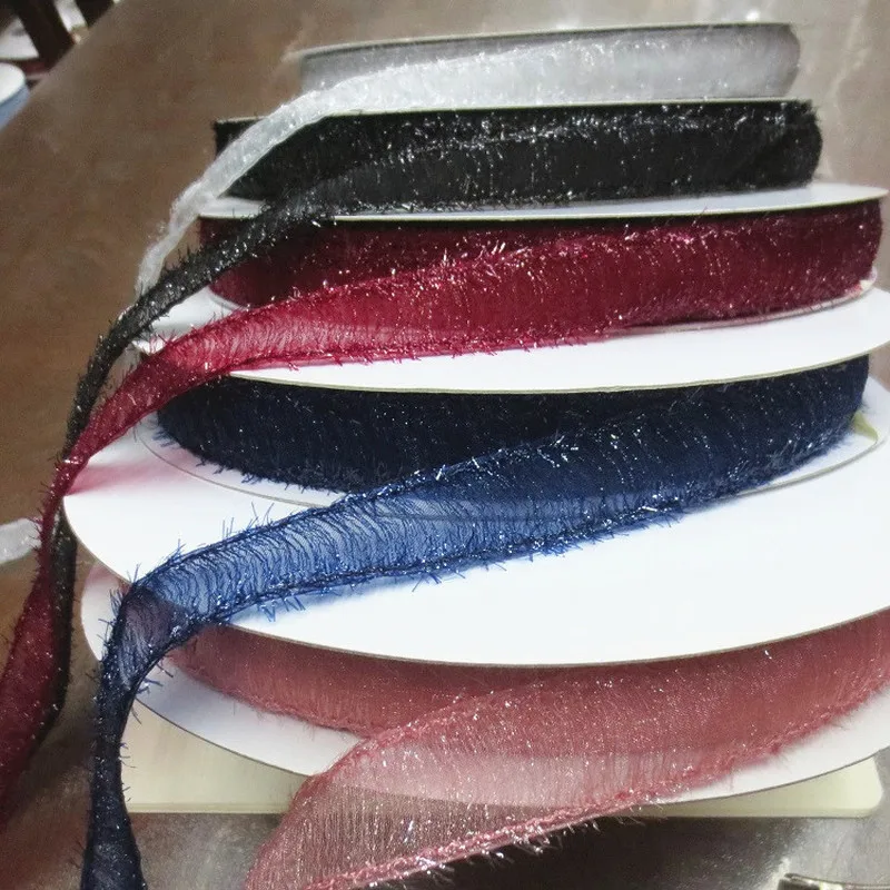 

15mm 25mm 40mm Stream Comb Transparency Ribbon Hairy Side Satin Ribbons Handmade Tape DIY Bowknot Riband 100yards /lot 172