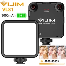 

VIJIM VL81 LED Video Light 3200-5600K Stepless 850LM 6.5W With Cold Shoe Mini Vlog Fill Light 3000mAh Battery Camera Light Lamp