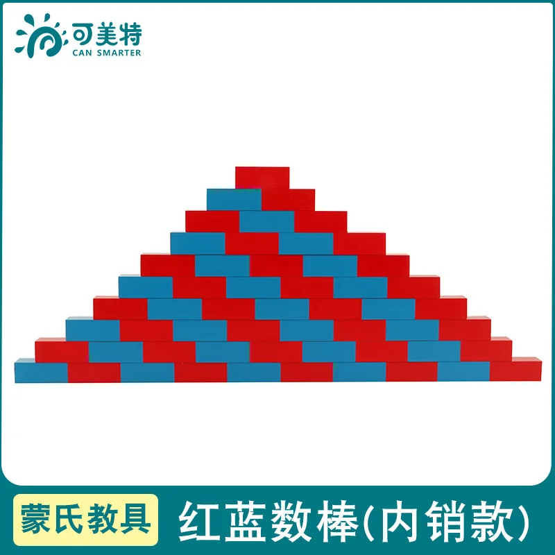 

Montessori Children Sensory Teaching Aids Red And Blue Number Rods Kindergarten Early Childhood Toy Montessori Mathematics Teach