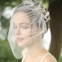 Короткая фата для невесты, ручная работа, кружево, жемчуг, стразы, свадебная фата для женщин, вечерние аксессуары для волос, ювелирные изделия для невесты