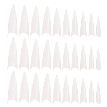 

500PCS Manicure Stickers Long Fake Nails Full Cover False Nails Sticky Pieces Fake Nail Stickers Nail Patches (Transparent)