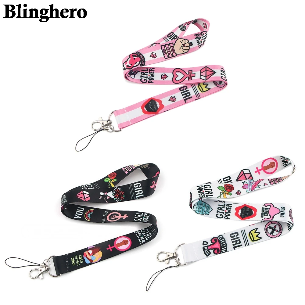 CA1476 Feminism Keychain Lanyards Badge Id Holder ID Card Pass Cell Phone USB Neck Straps Key Band Gift for women | Мобильные