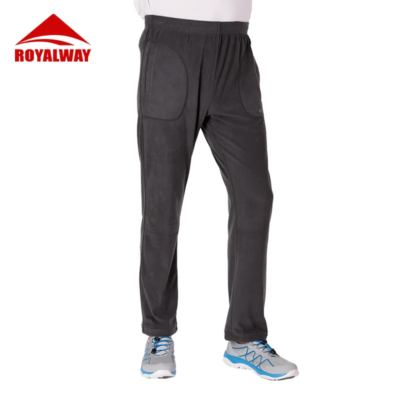 

ROYALWAY Training Exercise Pants Running Camping Hiking Vacation Climbing Fishing Cycling Soft Shell Fleece Pants RFPM3434F