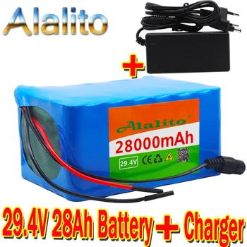 

high quality 7S5P 24v 28Ah battery pack 250w 29.4V 28000mAh lithium ion battery for wheelchair electric bicycle + 2A charger