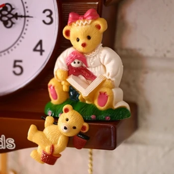 

Living Room Study Birthday Gift Kids Bedroom Swing Timer Vintage Kindergarten Interior Decoration Wall Mounted Home Cuckoo Clock