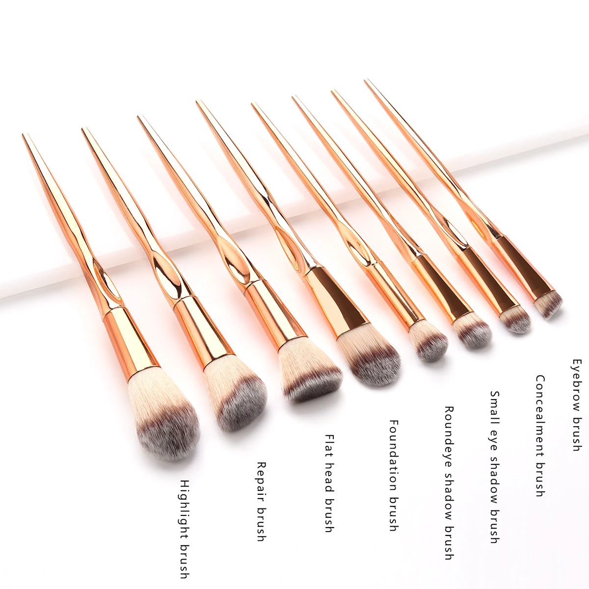 

8Pcs Makeup Brushes Set gold Handle Powder Foundation Blush Blending Eye shadow Lip Cosmetic Beauty Brush Tools Kit