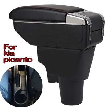 

For Kia Picanto Armrest Box Picanto Universal Car Central Armrest Storage Box Modification Accessories Ashtray Water Cup Holder