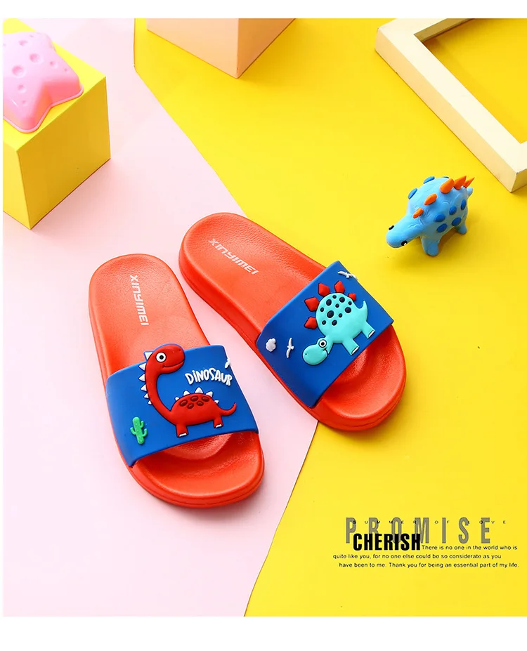 Top Quality Cute Kids Slippers Dinosaur Baby Home Slippers Children Breathable Non-slip Boys Girls Shoes 2020 New Toddler Shoes best children's shoes