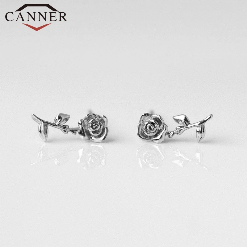 INS минималистичные 925 пробы серебряные серьги-гвоздики в виде розы для женщин, циркониевые серьги в форме змеи/серьги в форме глаз, модные ювелирные изделия