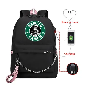 

Naruto Backpacks Book-Bag Anime Schoolbag Kids Travel Girls Fashion Cartoon Cute for Children Usb Charging School Bag Plecak