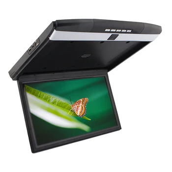 

17.3 Inch Car Roof Flip Down Mount Monitor Support 1080 P IR FM Transmitter USB SD HDMI Built-In Speaker Support DC 12-24 Volt